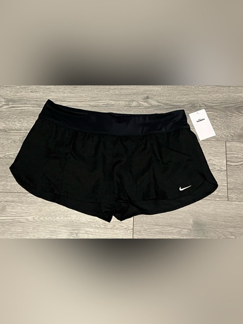 XL Womens NIKE Swim Essential Solid Element Boardshorts Shorts Black NWT New $54